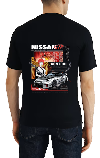 Nissan GT-R Car t- shirt One Size Black Back 10