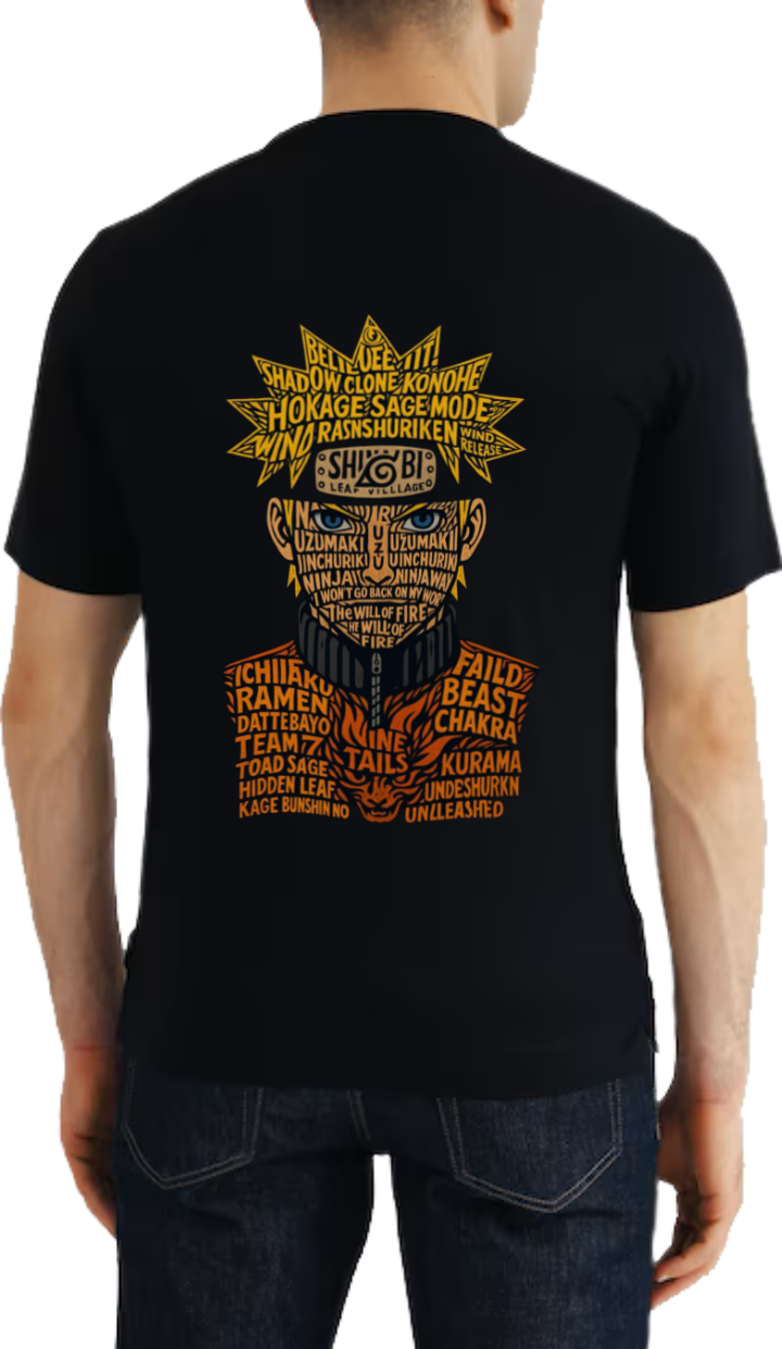 SHIKOBI t- shirt Over Size Black Back 52