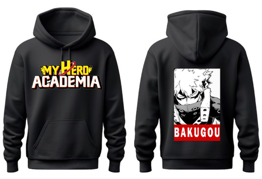 Boku no hero academy bnha One Size hoodie Black Back 12