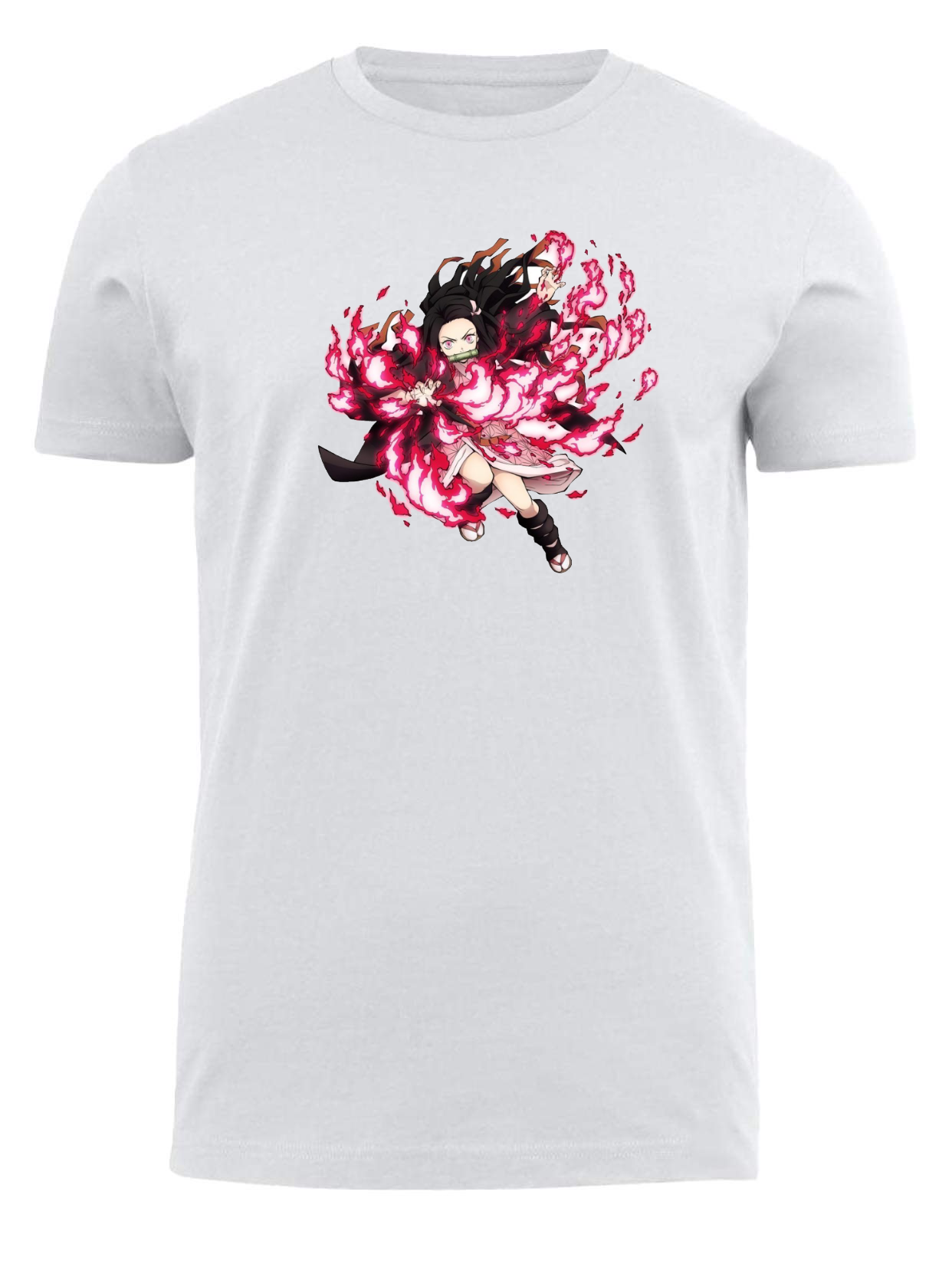 Anime Demon slayer nezuko tanjiro t- shirt fit White 12