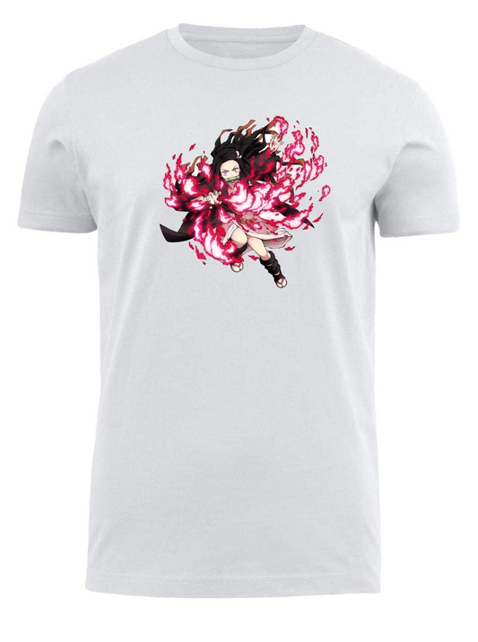 Anime Demon slayer nezuko tanjiro t- shirt fit White 12