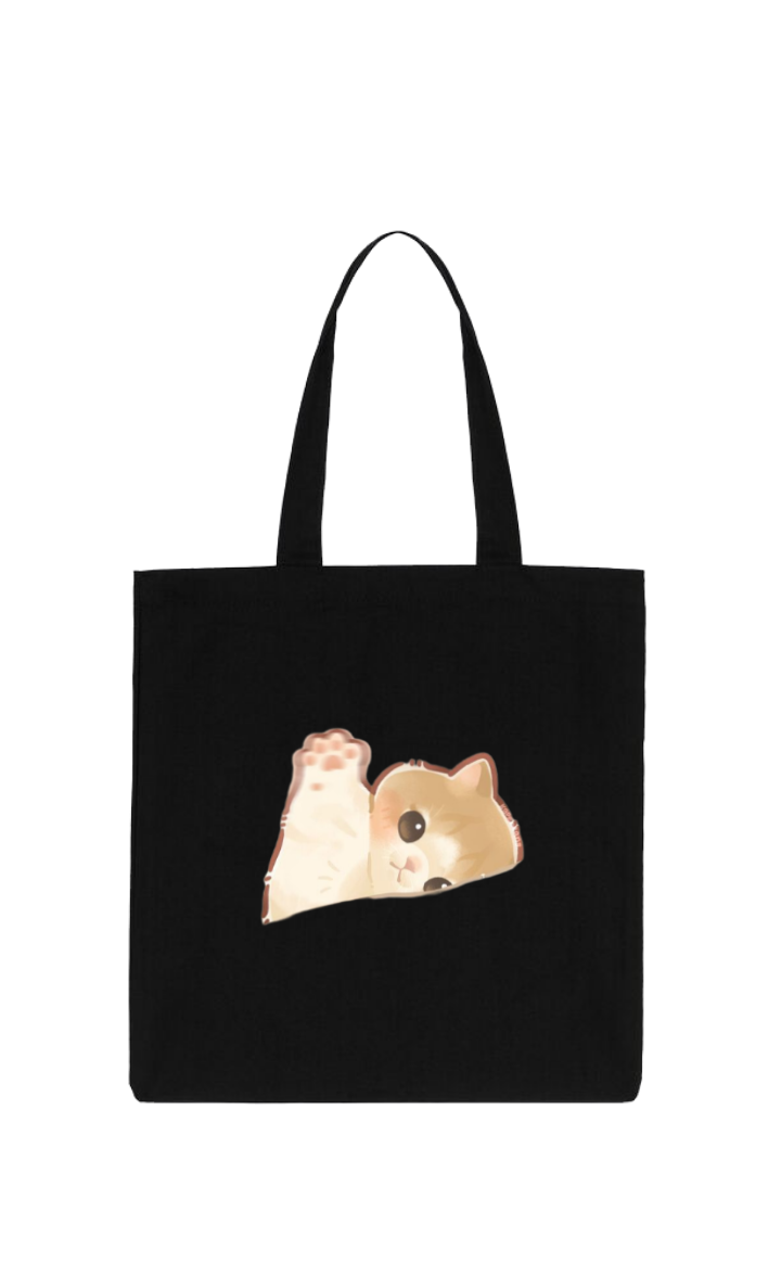 cat tote bag Black 12
