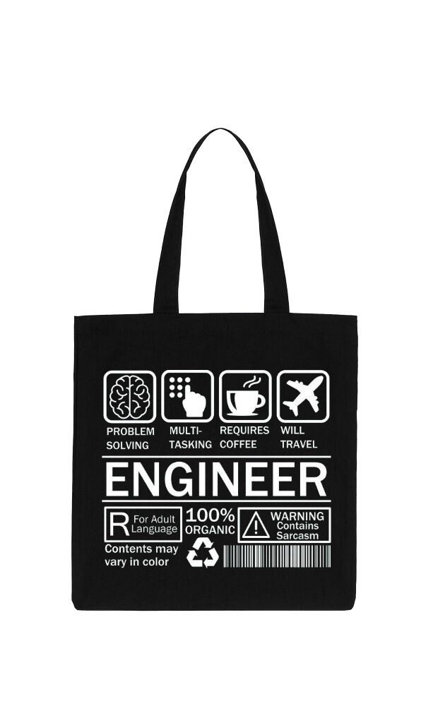 ENGINEER Back text tote bag Black 10