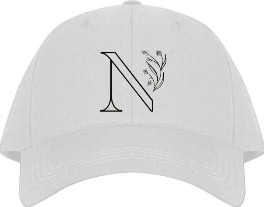 vector letter Baseball cap white N 12