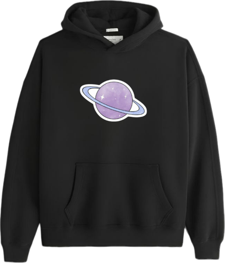 Saturn Over Size hoodie Black 11