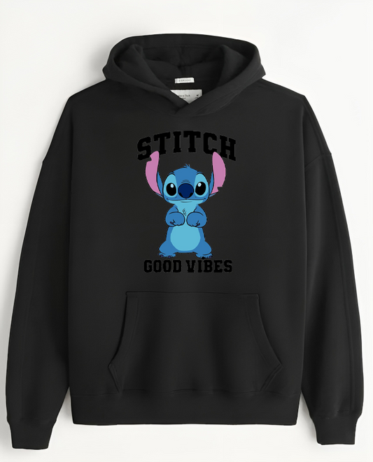 stitch Over Size hoodie Black 12