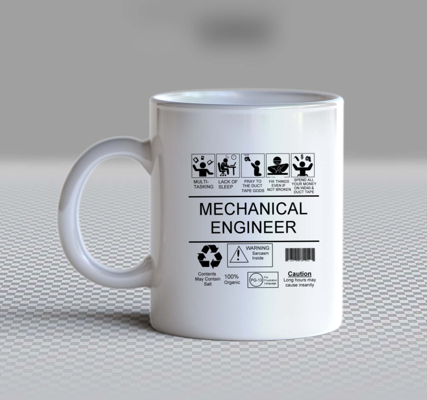 MECHANICAL ENGINEER Back text Mug 132