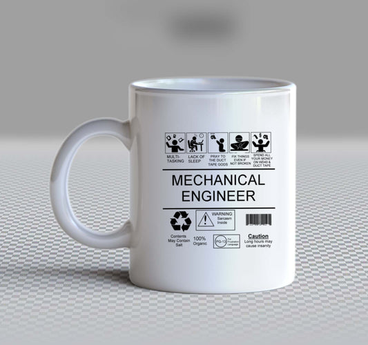 MECHANICAL ENGINEER Back text Mug 132