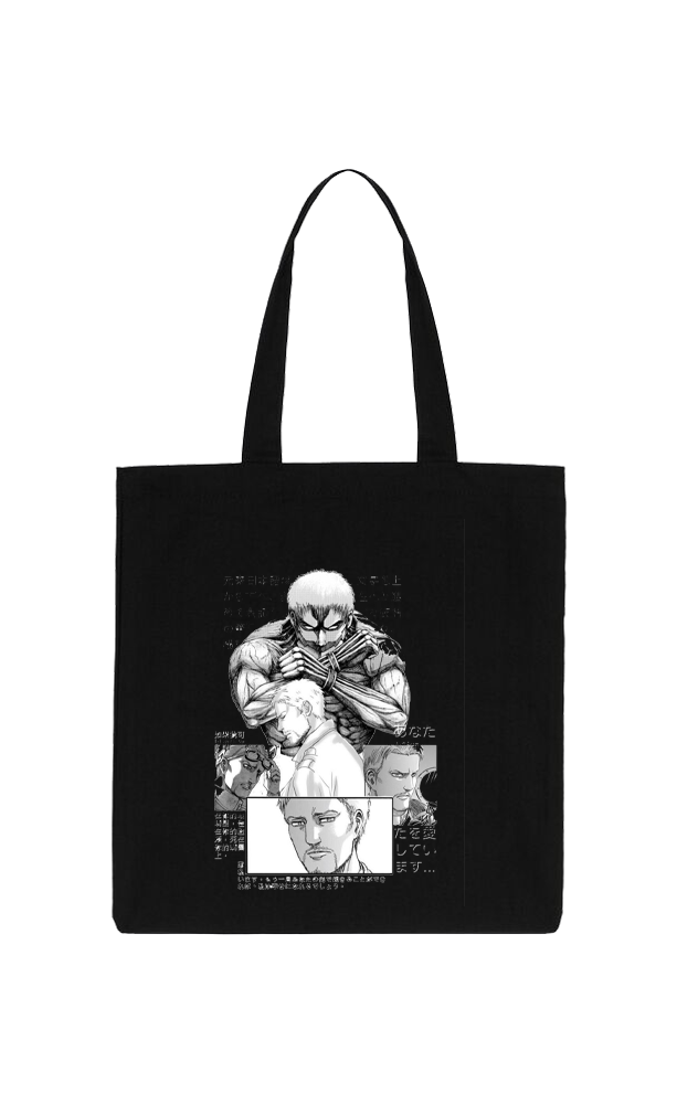 Anime Attack on titan shingeki no kyojin Aot Black tote bag 13