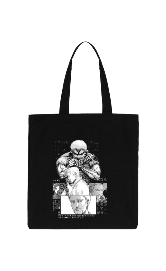 Anime Attack on titan shingeki no kyojin Aot Black tote bag 13