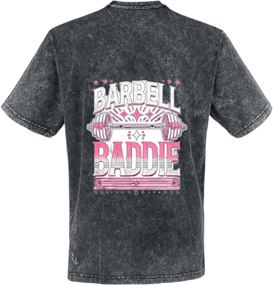 BARBELL BADDIE t- shirt One Size Washed Back 130