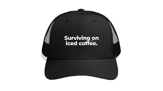 Baseball cap Black Surviving on iced coffee 176