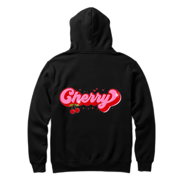 Cherry One Size hoodie Black Back 130 (Copy)