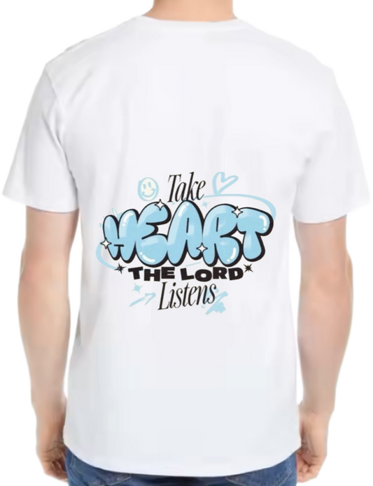 Take HEART THE LORD* t- shirt One Size White back 132