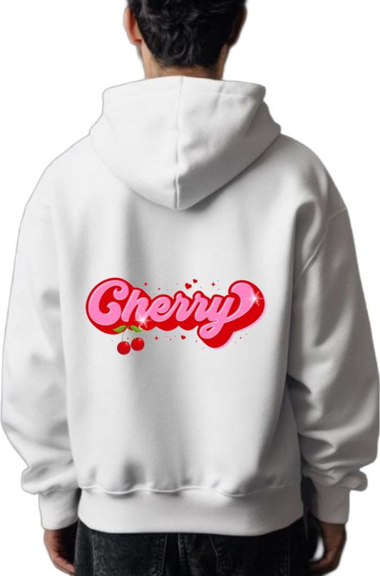 Cherry One Size hoodie White Back 132