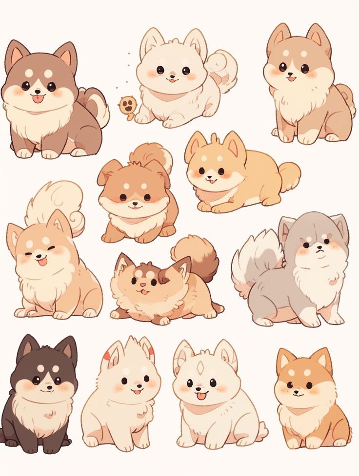 Cute Puppy Stickers Pack - Kawaii Fluffy Dog and Puppy Vinyl Decals for Water Bottles, Laptops, Journals, Scrapbook, and Phone