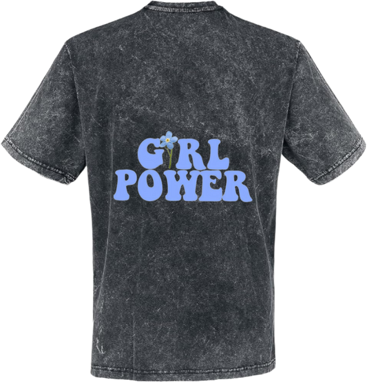 GIRL POWER t- shirt One Size Washed Back 133