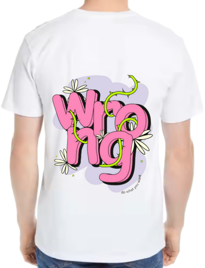 Wrong t- shirt One Size White back 134