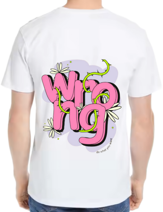 Wrong t- shirt One Size White back 134