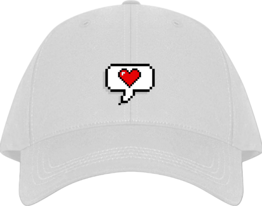 Pixel Art Heart Speech Bubble Baseball cap White 132