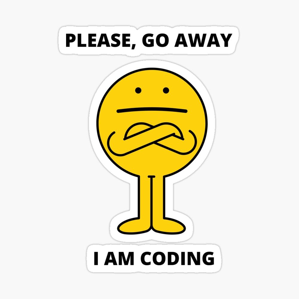 "Please Go Away I Am Coding" Funny Vinyl Sticker - Sarcastic Programmer & Software Developer Decal for Laptop, PC, Water Bottle & Desk - Humorous Gift for Computer Science Engineers & Introverts