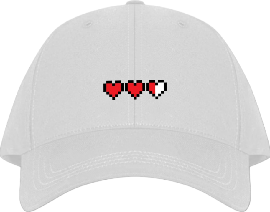 Pixel Art Hearts Health Bar Baseball cap White 133