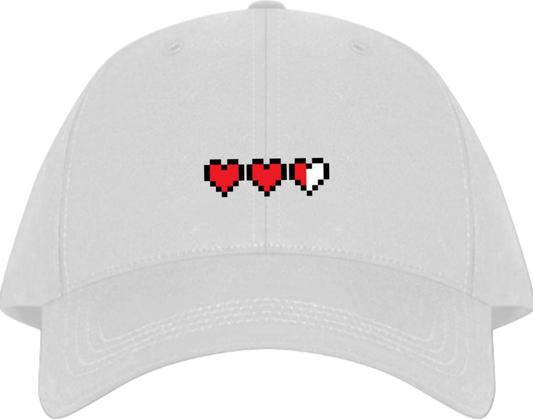 Pixel Art Hearts Health Bar Baseball cap White 133