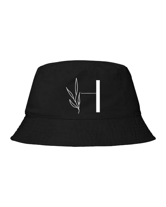vector letter Bucket hat Fishman hat cap Black H 13