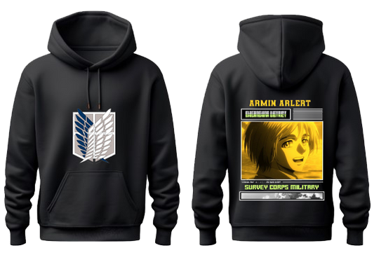 Anime Attack on titan shingeki no kyojin eren levi mikasa Aot Black Oversize HOODIE back 13