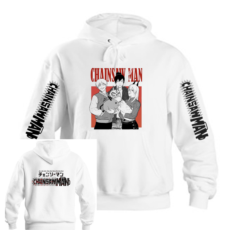 Chainsaw Man One Size hoodie White Back 8