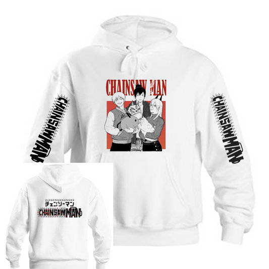 Chainsaw Man One Size hoodie White Back 8