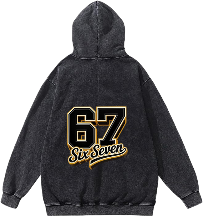 67 designs Oversize Hoodie Washed Back 13