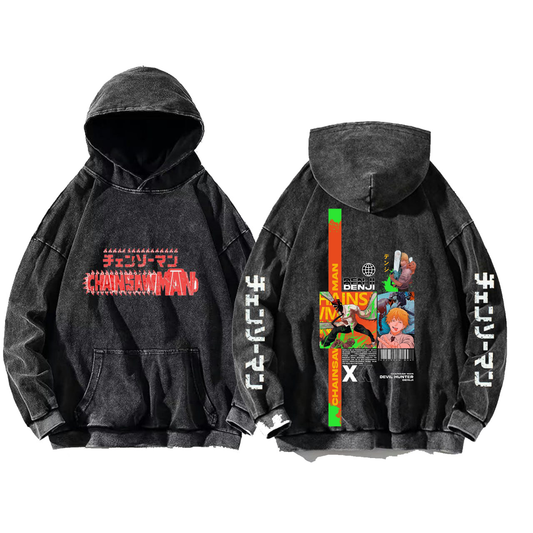 Chainsaw Man One Size hoodie Washed Back 13