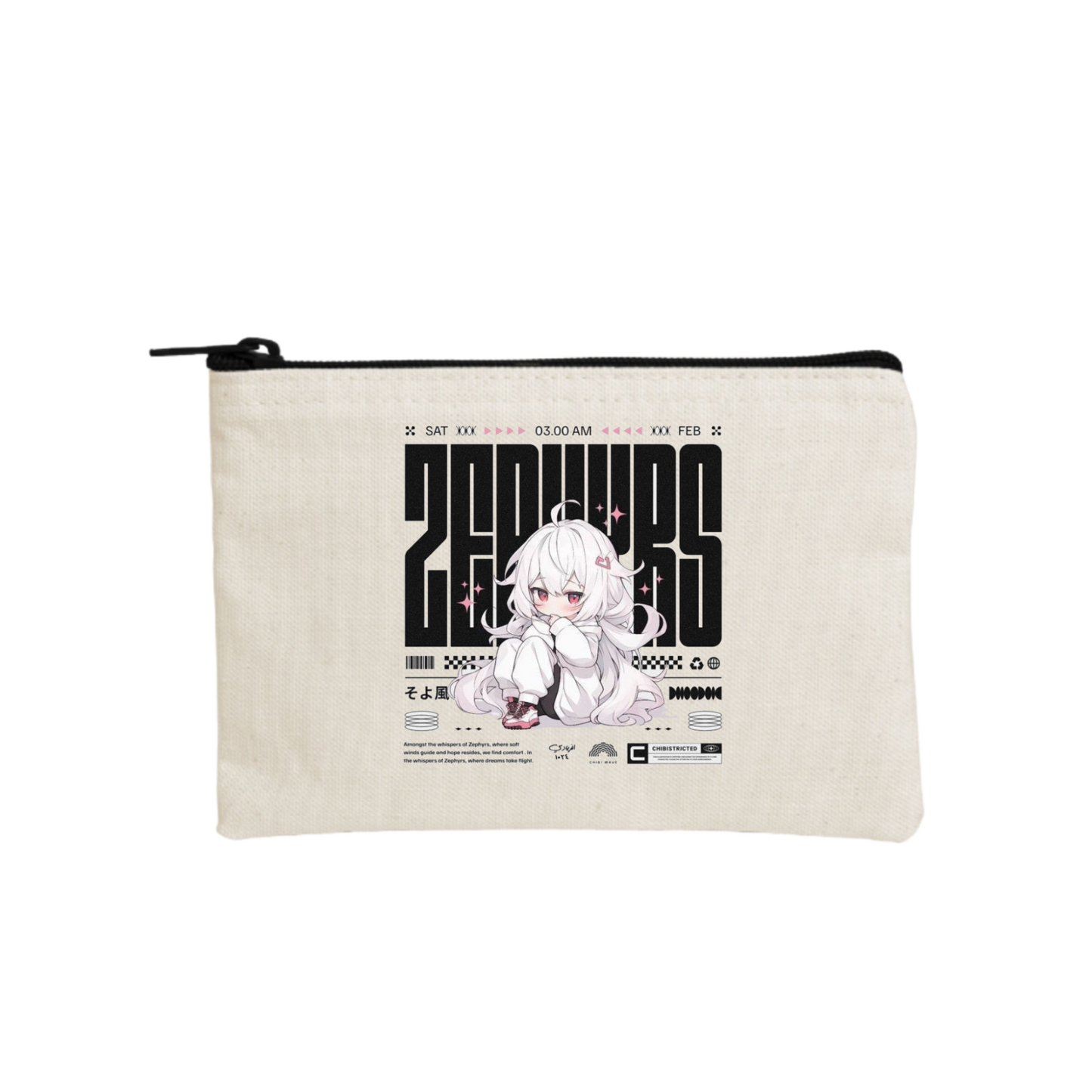 RANDOM ANIME GIRL wallet pencil case Beige 20