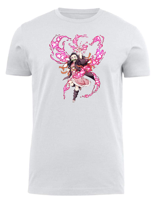 Anime Demon slayer nezuko tanjiro t- shirt fit White 13