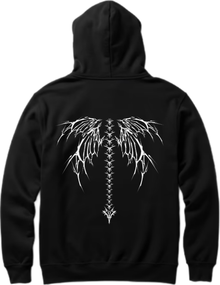 Goth Oversize Hoodie Black Back 13