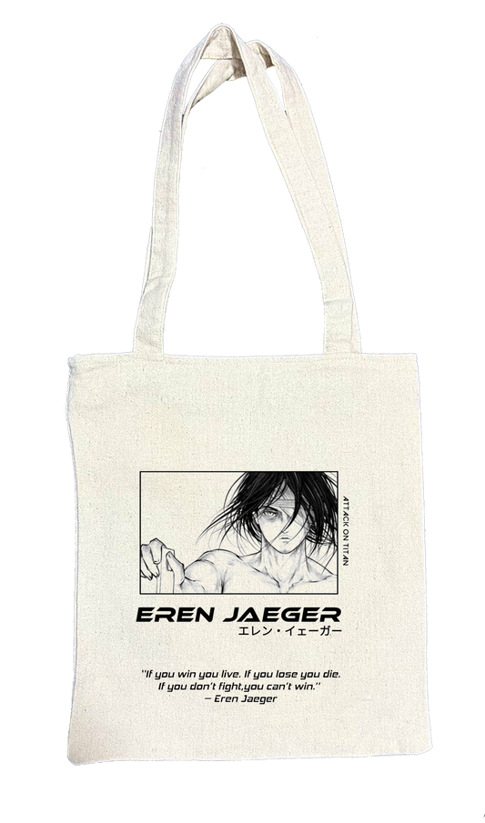 Anime Attack on titan shingeki no kyojin Aot biege tote bag 12