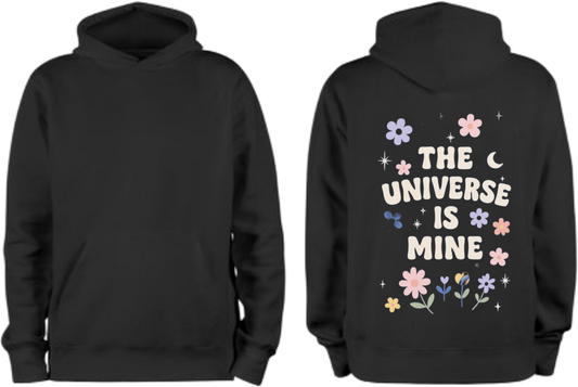 *THE C UNIVERSE +IS ** MINE One Size hoodie Black Back 13