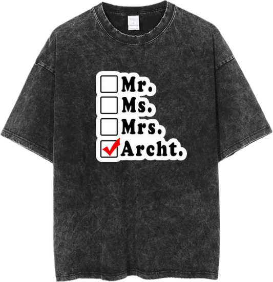 names t- shirt One Size Washed Mr. Ms. Mrs. Archt. 13