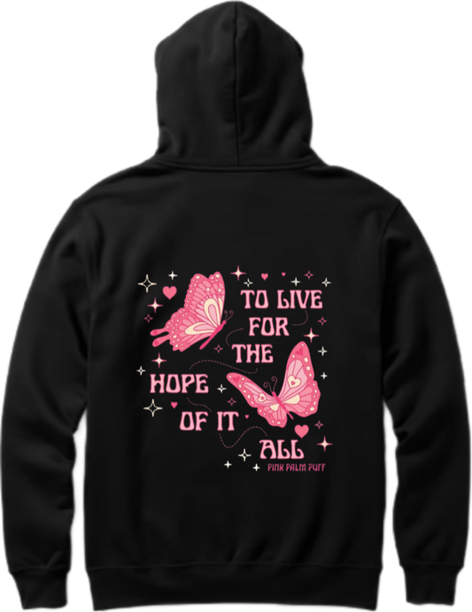 butterflies Oversize Hoodie Black Back 13