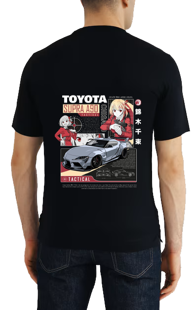 Toyota Supra Car t- shirt One Size Black Back 11