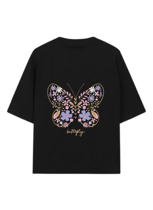 butterflies t- shirt Black Back 13