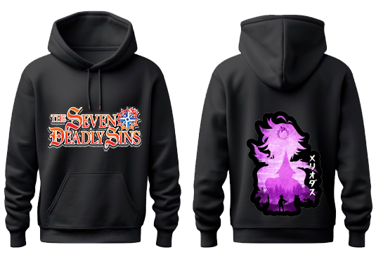 Anime Nanatsu no taizai seven deadly sins Oversize Hoodie Black Back 13
