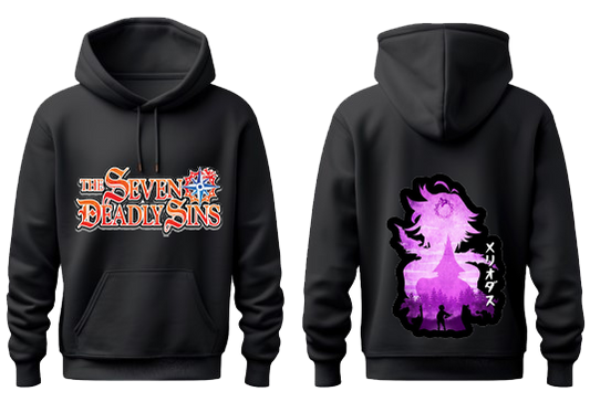 Anime Nanatsu no taizai seven deadly sins Oversize Hoodie Black Back 13