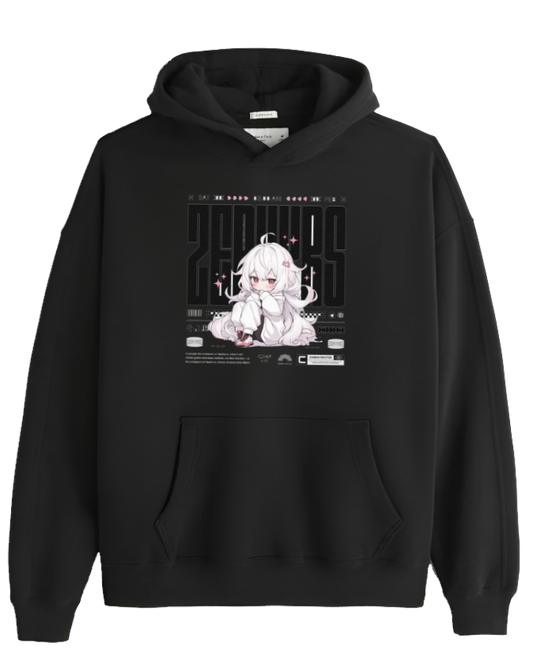 RANDOM ANIME GIRL Oversize  Hoodie Black 13