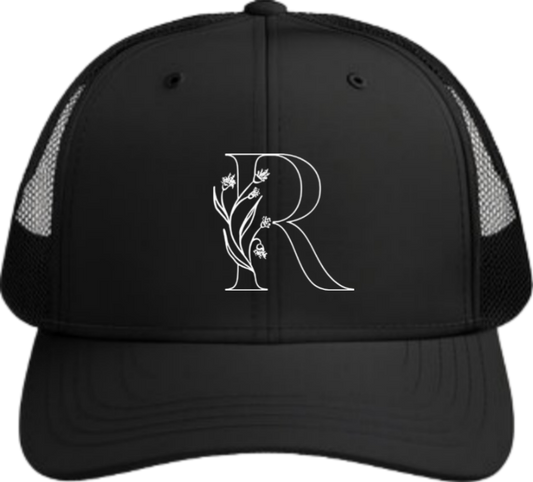 vector letter Baseball cap Black R 13