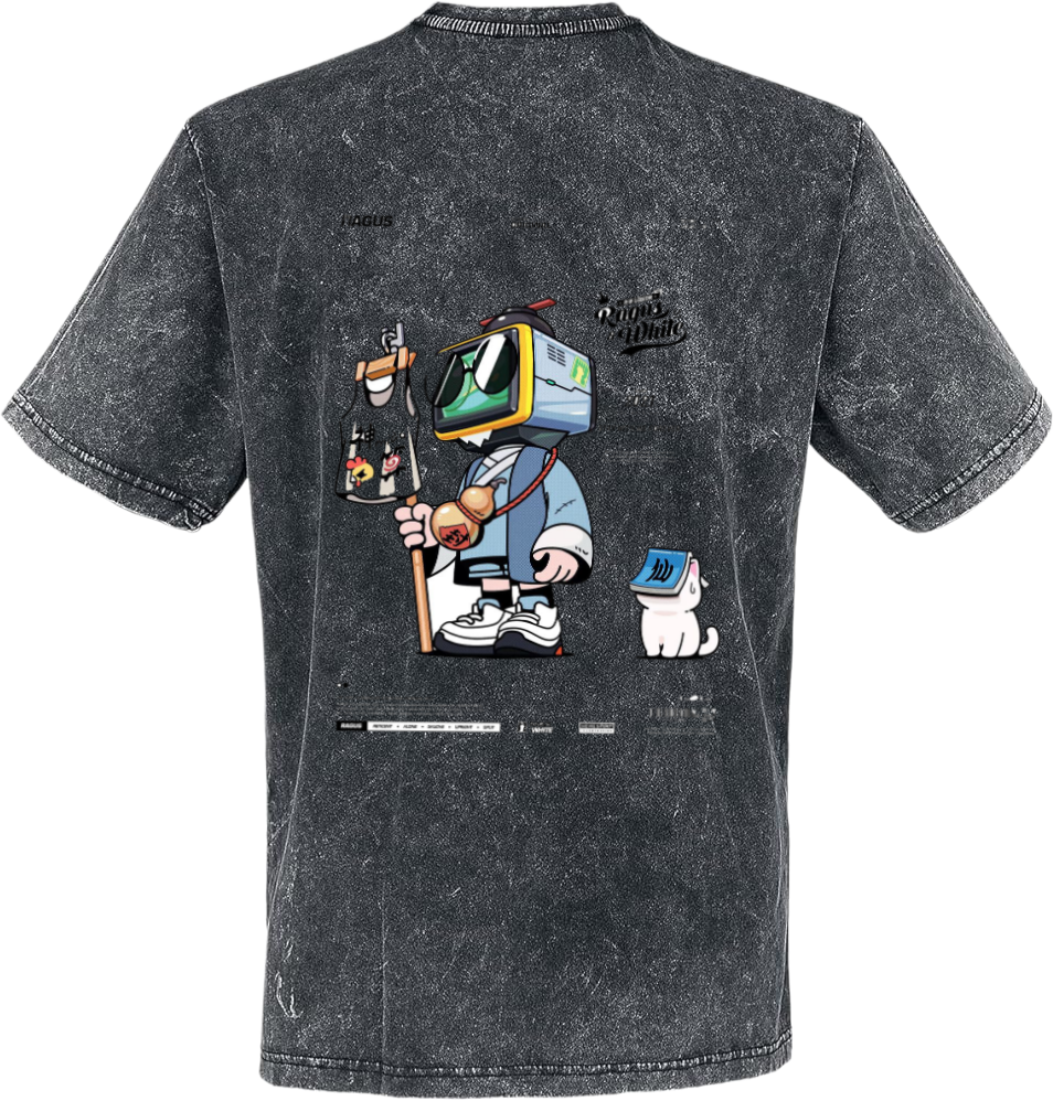 Little TV t- shirt Over Size Washed Back 13
