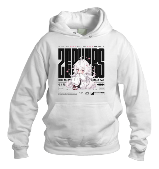 RANDOM ANIME GIRL Oversize  Hoodie White 13