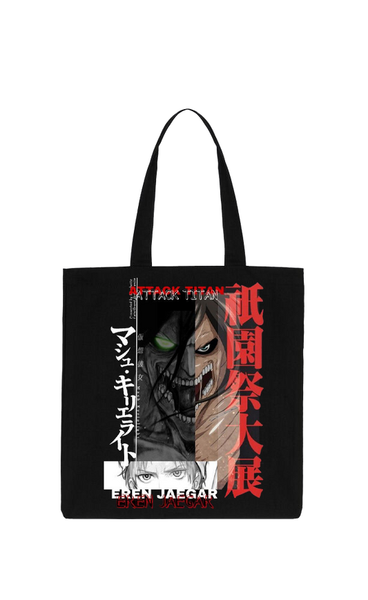 Anime Attack on titan shingeki no kyojin Aot Black tote bag 13