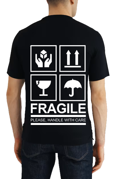 FRAGILE One Size t- shirt Black Back 11